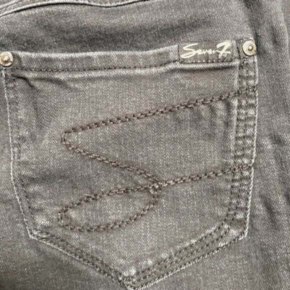 Seven7 Skinny Black Stretch Denim Jeans High Rise Casual Chic Edgy Vibe Size 8 - Picture 15 of 16